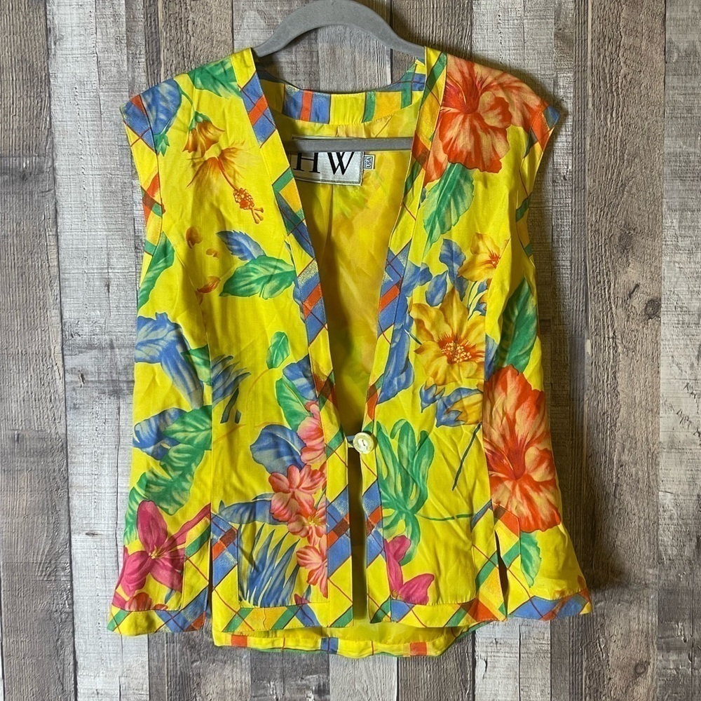Vintage Floral Tropical Vest